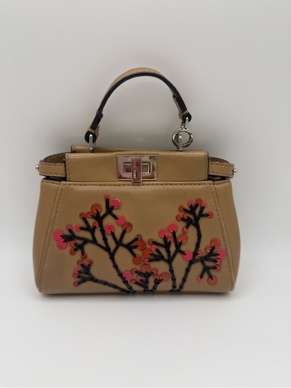 Fendi Nappa Botanical Garden Embroidered Micro Peekaboo - Picture 5 of 15